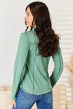 POL Exposed Seam Long Sleeve Knit Top - Trendsi