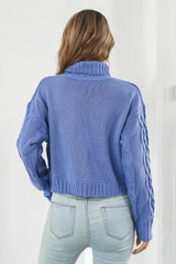 Turtleneck Dropped Shoulder Sweater - Trendsi - Flyclothing LLC