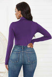 Turtleneck Long Sleeve Bodysuit - Trendsi - Flyclothing LLC