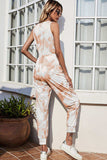 Tie-Dye Sleeveless Jumpsuit with Pockets - Trendsi - Flyclothing LLC
