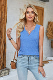 Heathered Notched Wide Strap Tank - Trendsi