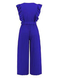 Ruffled Surplice Cap Sleeve Jumpsuit - Trendsi - Flyclothing LLC