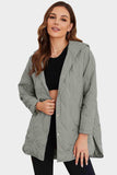 Snap Down Hooded Slit Winter Coat - Trendsi - Flyclothing LLC