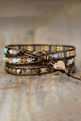 Handmade Triple Layer Beaded Bracelet - Trendsi - Flyclothing LLC