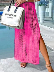 Openwork Slit Cutout Wide Strap Dress - Trendsi