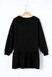 Round Neck Dropped Shoulder Mini Dress - Trendsi - Flyclothing LLC