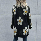 Floral Button Down Longline Cardigan - Trendsi - Flyclothing LLC