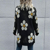 Floral Button Down Longline Cardigan - Trendsi