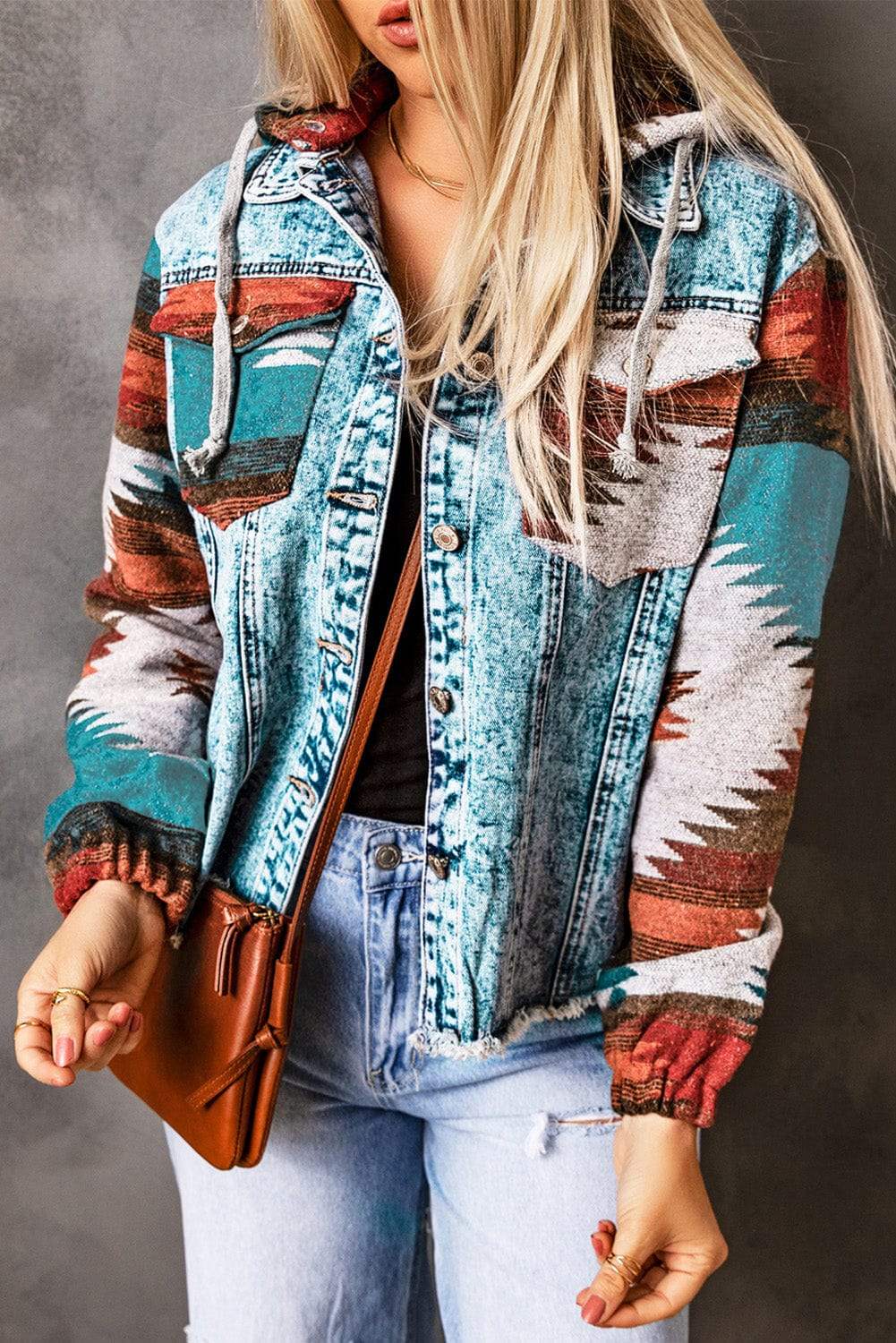Drawstring Hooded Pocketed Denim Jacket - Trendsi - Flyclothing LLC