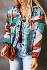 Drawstring Hooded Pocketed Denim Jacket - Trendsi - Flyclothing LLC
