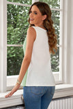 Multicolored Striped Waffle-Knit Sleeveless Tank - Trendsi
