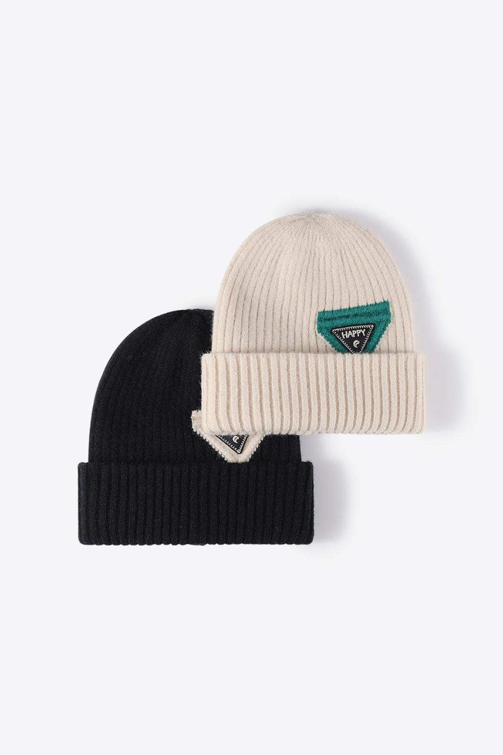 HAPPY Contrast Beanie - Trendsi - Flyclothing LLC