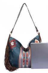 Geometric Canvas Tote Bag - Trendsi - Flyclothing LLC