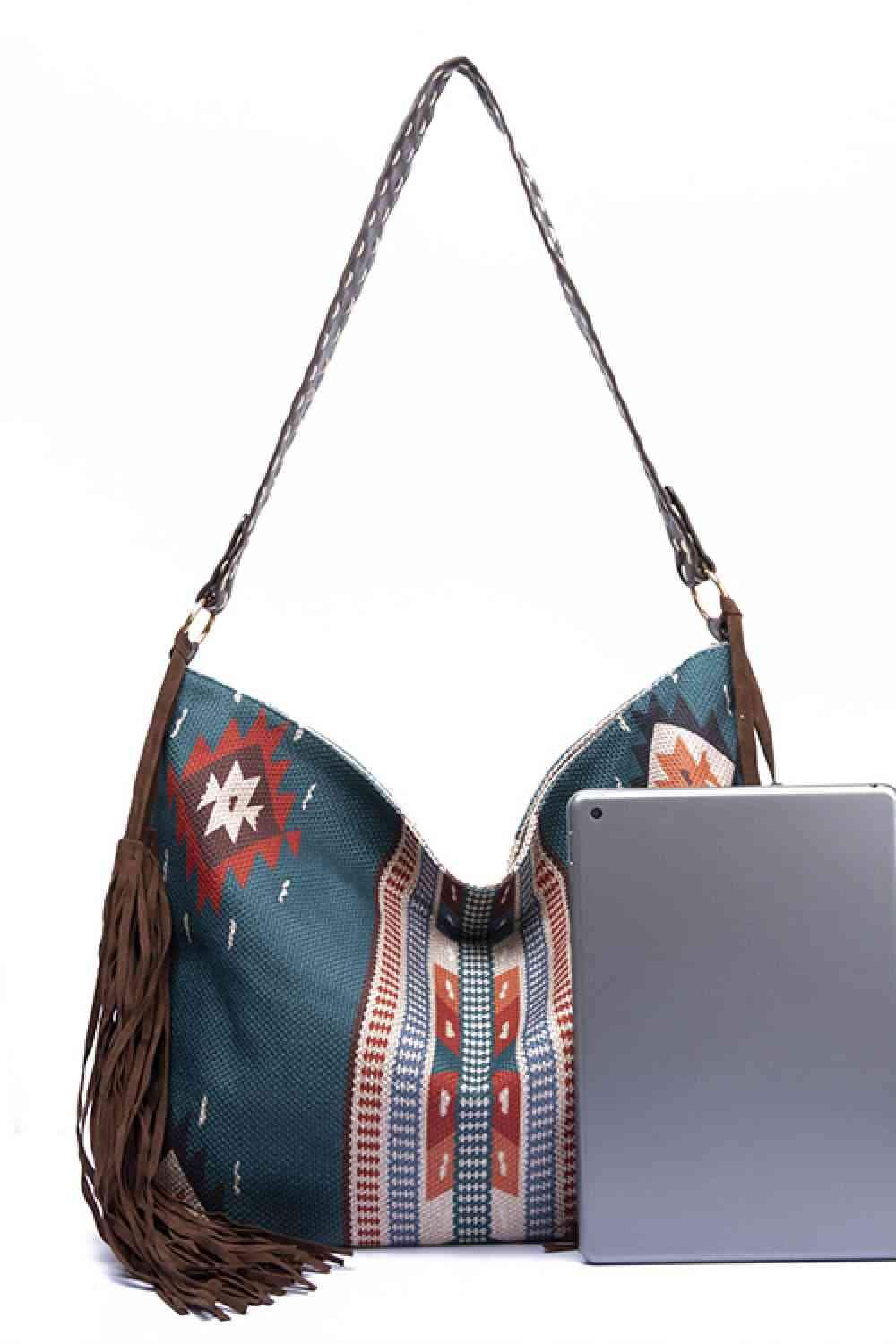 Geometric Canvas Tote Bag - Trendsi - Flyclothing LLC