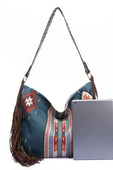 Geometric Canvas Tote Bag - Trendsi