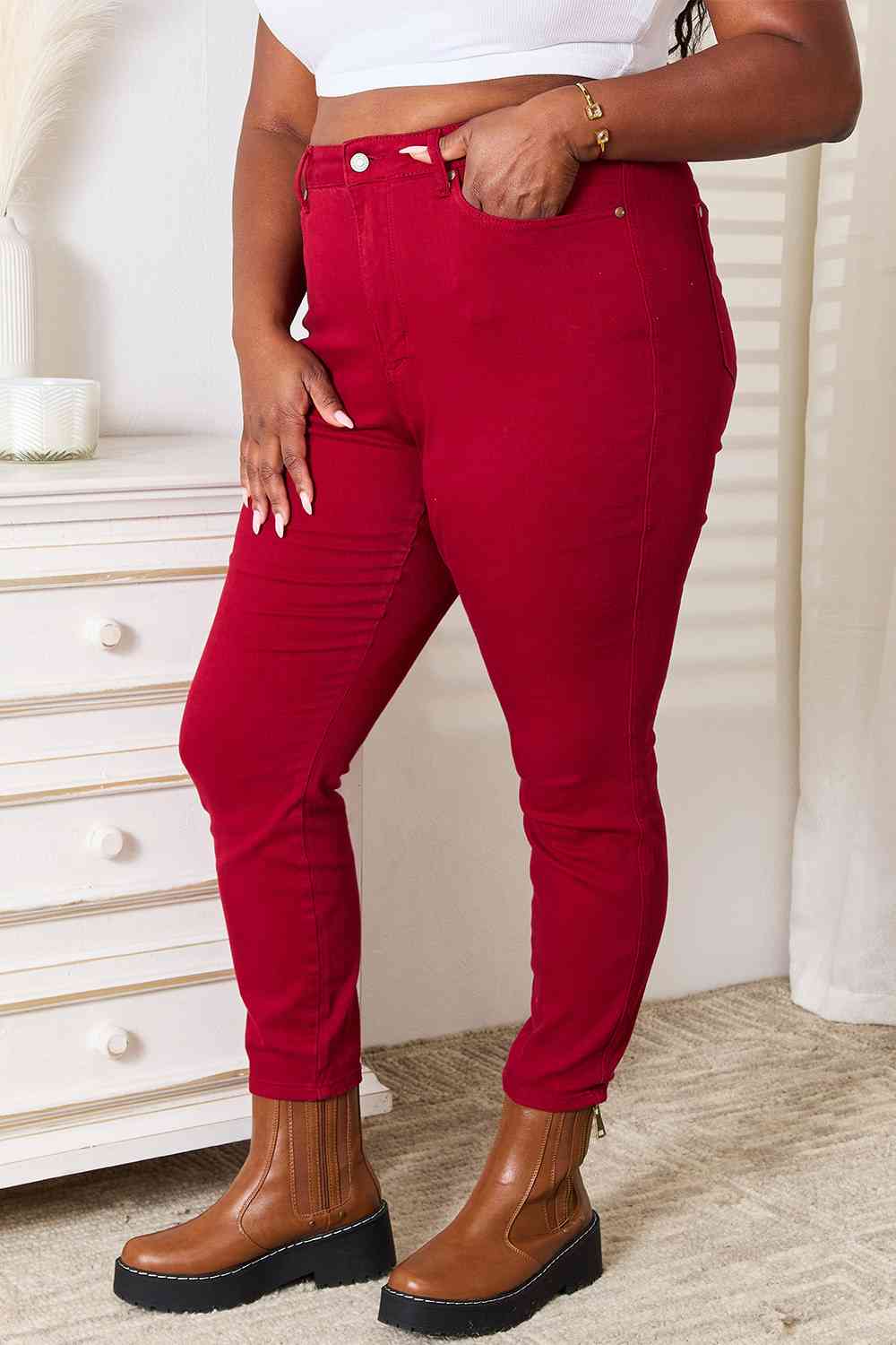 Judy Blue Full Size High Waist Tummy Control Skinny Jeans - Trendsi - Flyclothing LLC