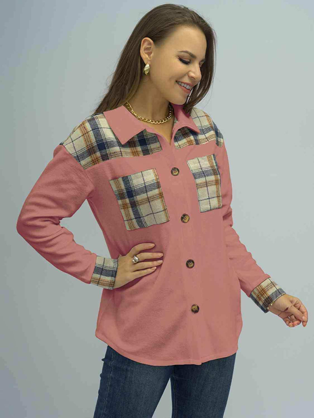 Plaid Button Down Shirt - Trendsi - Flyclothing LLC