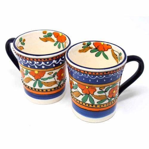 Flared Coffee Mugs - Orange and Blue, Set of Two - Encantada - Encantada - Flyclothing LLC