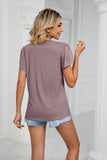 Contrast Trim Petal Sleeve V-Neck Top - Trendsi