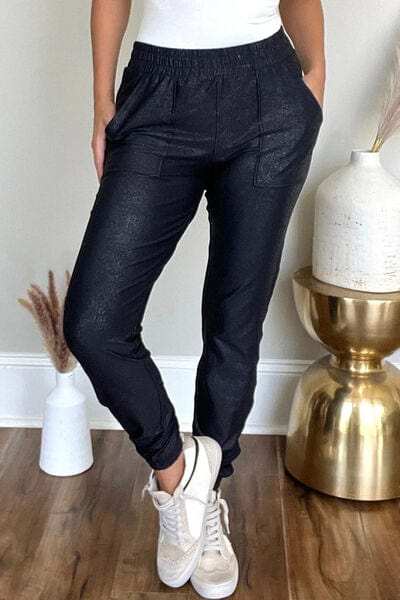 Elastic Waist Joggers with Pockets - Trendsi - Flyclothing LLC