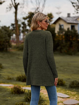 Ribbed Button-UP Caradigan with Pockets - Trendsi - Flyclothing LLC