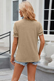Round Neck Flounce Sleeve T-Shirt - Trendsi