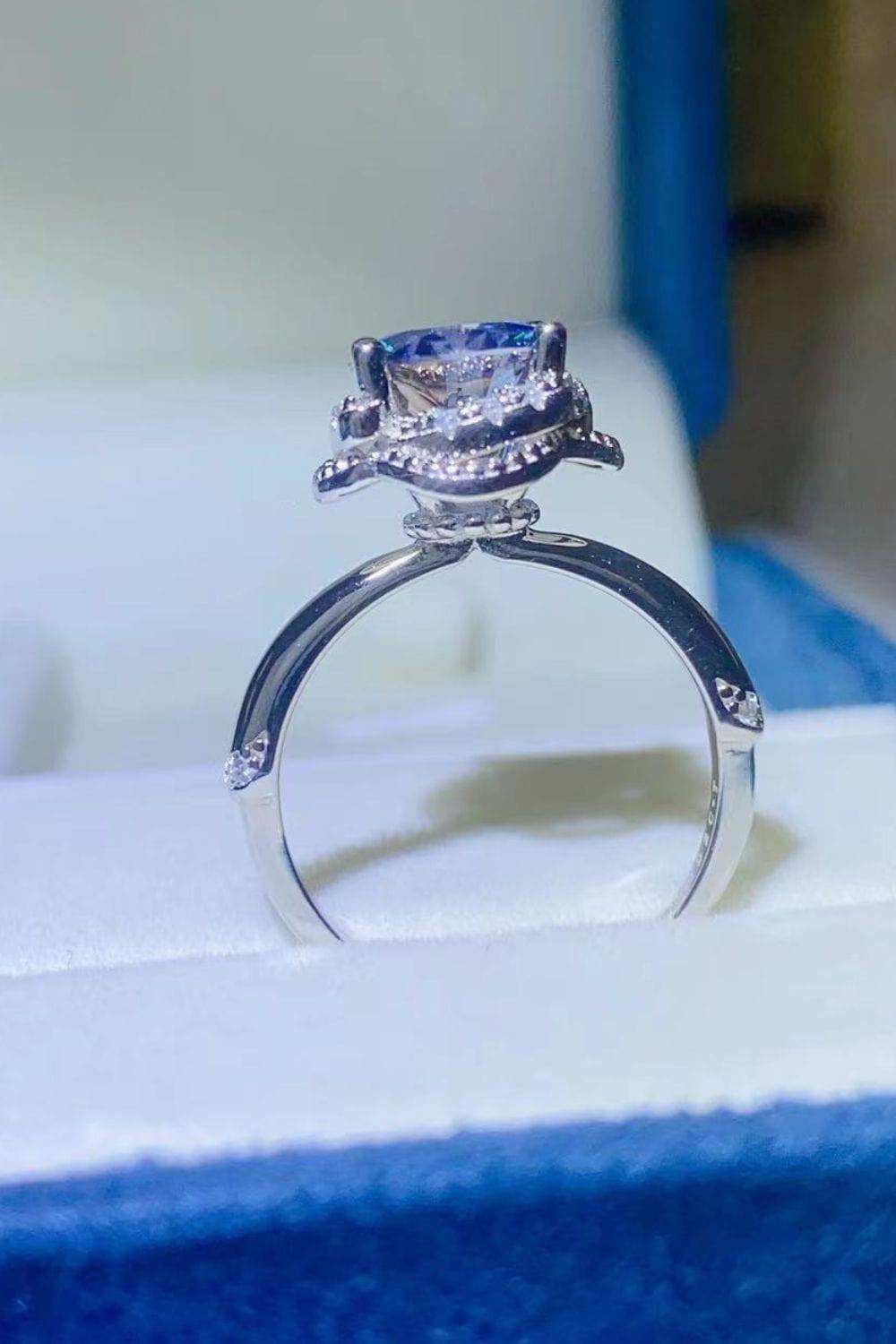 2 Carat Moissanite Contrast 925 Sterling Silver Ring - Trendsi - Flyclothing LLC