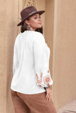 Plus Size Printed V-Neck Long Sleeve Blouse - Trendsi - Flyclothing LLC