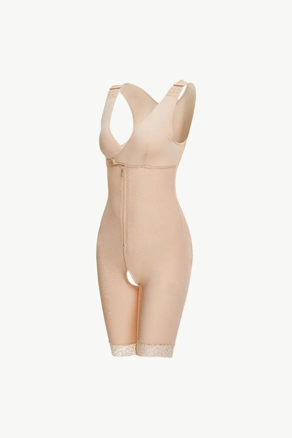 Full Size Lace Trim Shapewear with Zipper - Trendsi - Flyclothing LLC