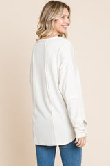 Culture Code Full Size V-Neck Dropped Shoulder Blouse - Trendsi