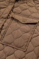 Snap Down Collared Winter Coat - Trendsi - Flyclothing LLC