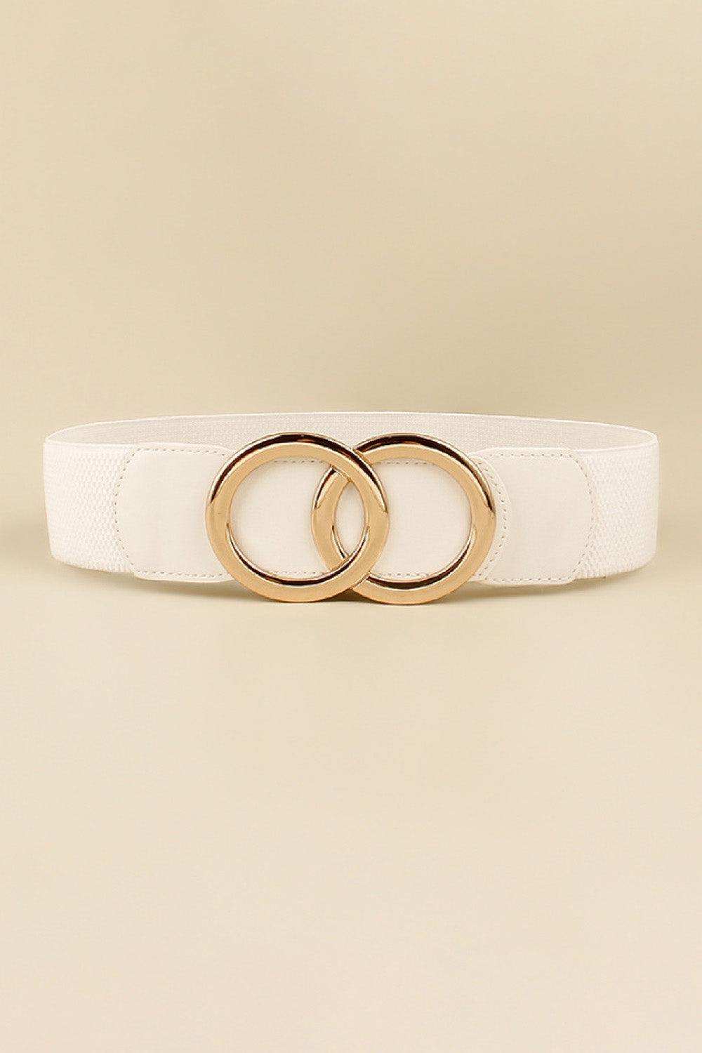 Zinc Alloy Buckle Elastic PU Belt - Trendsi - Flyclothing LLC