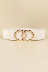Zinc Alloy Buckle Elastic PU Belt - Trendsi - Flyclothing LLC