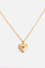 Zircon Heart Shape 14K Gold-Plated Pendant Necklace - Trendsi - Flyclothing LLC
