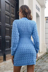 Cable-Knit Openwork Sweater Dress - Trendsi - Flyclothing LLC