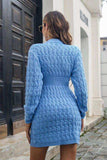 Cable-Knit Openwork Sweater Dress - Trendsi - Flyclothing LLC