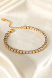 Inlaid Zircon 18K Gold Plated Bracelet - Trendsi