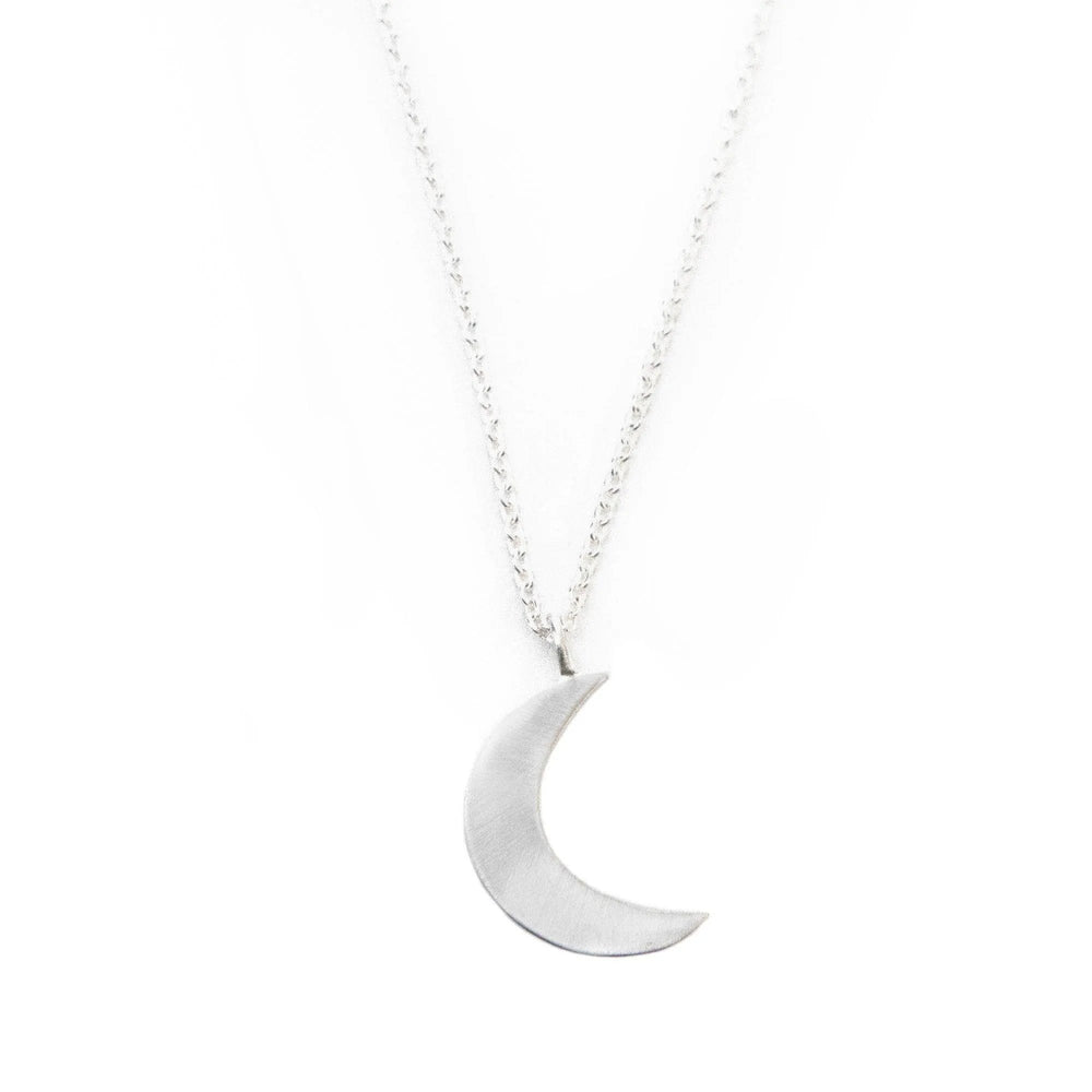 Silverpolished Crescent Moon Necklace - Asha Handicrafts