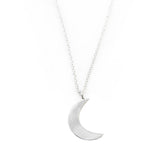 Silverpolished Crescent Moon Necklace - Asha Handicrafts