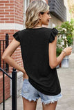 Ruffled Ruched Round Neck Tank - Trendsi - Flyclothing LLC