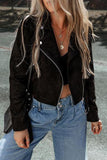Zip Up Collared Neck Jacket - Flyclothing LLC