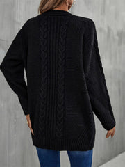 Warm Fall Mixed Knit Open Front Longline Cardigan - Flyclothing LLC