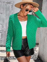 Open Front Long Sleeve Cardigan - Trendsi - Flyclothing LLC