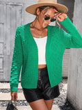 Open Front Long Sleeve Cardigan - Trendsi
