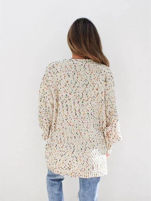 Multicolored Open Front Cardigan - Trendsi