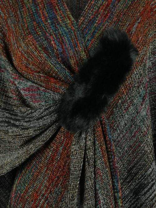 Heathered Fringe Hem Poncho - Trendsi - Flyclothing LLC