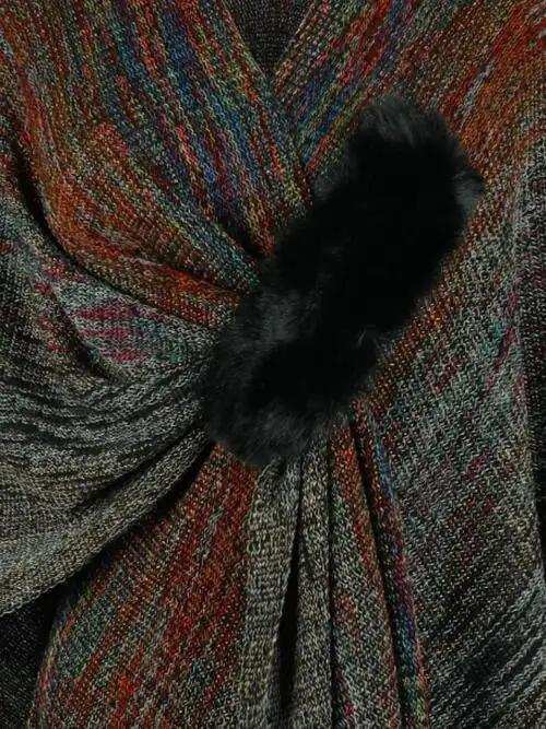 Heathered Fringe Hem Poncho - Trendsi - Flyclothing LLC