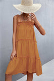 Tie-Shoulder Frill Trim Sleeveless Dress - Trendsi - Flyclothing LLC