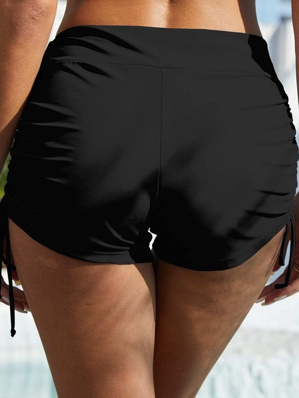 Drawstring Mid-Rise Waist Swim Shorts - Trendsi - Flyclothing LLC