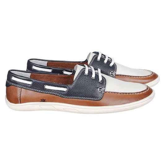 Sandro Moscoloni Men's Leather Boat Shoes Nantucket White - Flyclothing LLC